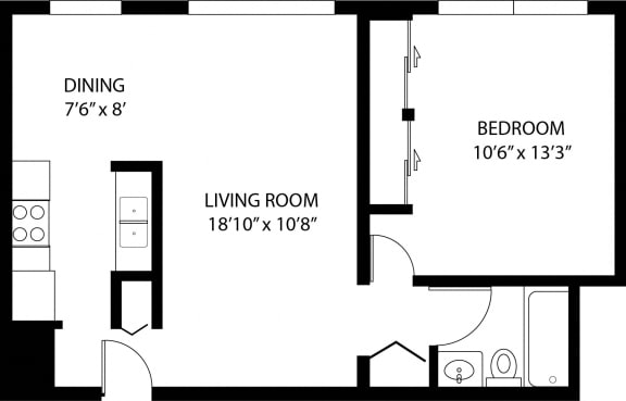 Sheridan Glen One Bedroom Floor Plan