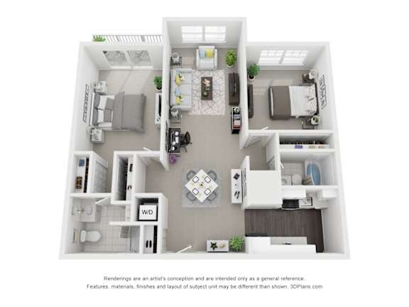2 Bedroom Floorplan at Four Winds Apartments, Massachusetts, 02720