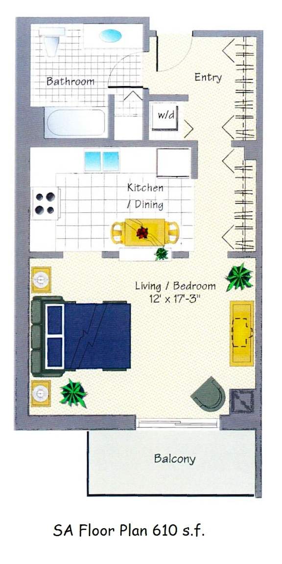 floorplan of a studio unit