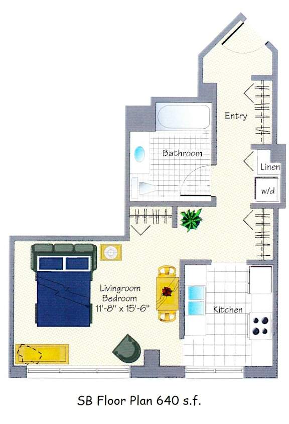 floorplan of a studio unit