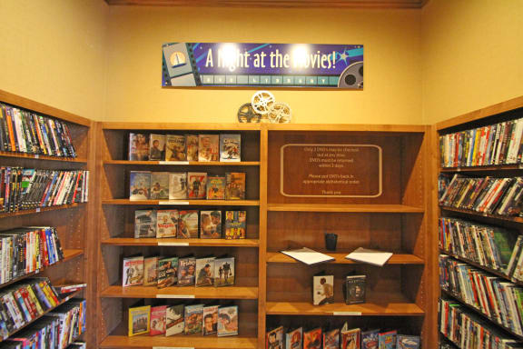 This is a picture of the dvd movie library at Nantucket Apartments, in Loveland, OH.
