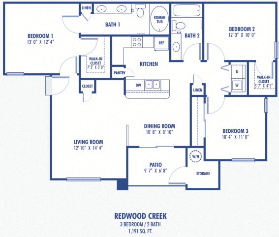 Redwood Creek 3 Bedroom at Copper Creek Apartments, Nevada