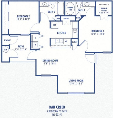 Oak Creek 2 Bedroom at Copper Creek Apartments, Las Vegas, 89123