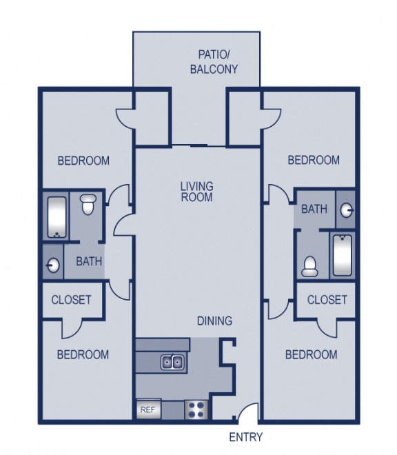 4 Bedroom 2 Bathroom  Floor plan at Solaris, Austin, TX