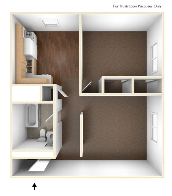 One Bedroom Apartment Floor Plan Pine Grove Apartments