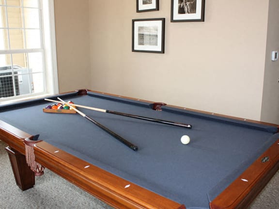 Resident Billiards Room in Clubhouse, The Residences at Liberty Crossing Apartments, Columbus, OH, 43235