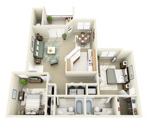 Crescent 2 Bedroom 2 Bathroom Apartment in Albuquerque