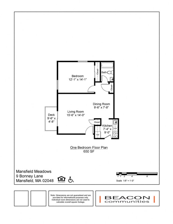 One Bedroom apartment at Mansfield Meadows in Mansfield, MA
