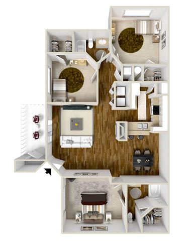 Floor Plan  at Ashford Place Apartment Homes, Flowood
