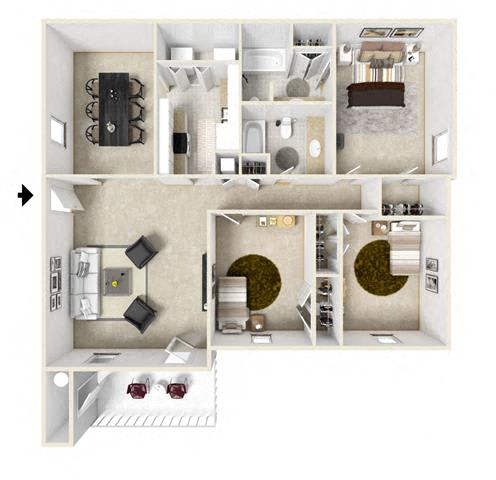  Floor Plan Three Bedroom