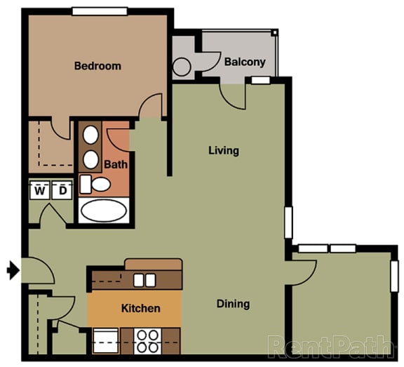 1 bedroom with den at the Haven at Market Street Station Johnson City, TN