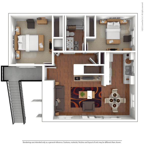 2 Bedroom, 1 Bathroom Floor Plan Z at Addison Ranch Apartments, California, 94954