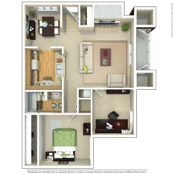 1 Bedroom and 1 Bathroom Floor Plan 1 Bedroom and 1 Bathroom Floor Plan at Rush River Apartments, Sacramento, 95831