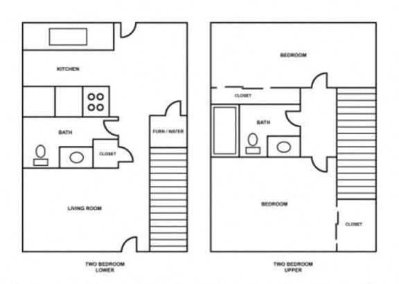  Floor Plan 2 Bedroom Town Home