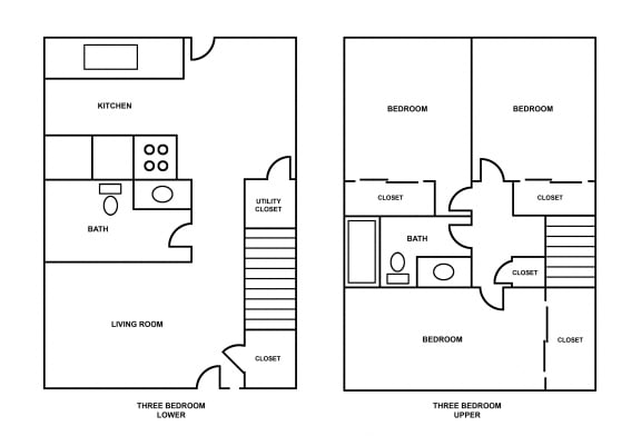  Floor Plan 3 Bedroom Town Home