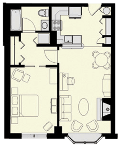 Floor plan at Marion Square, Brookline, MA