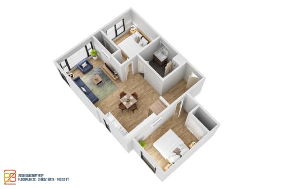 Berkeley, 2 bedroom, 1 bathroom