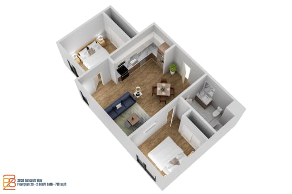 Berkeley, 2 bedroom, 1 bathroom