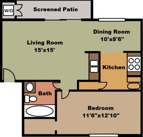 The Fountains at Deerwood 1 Bedroom 1 BathSimply Modern Available Units