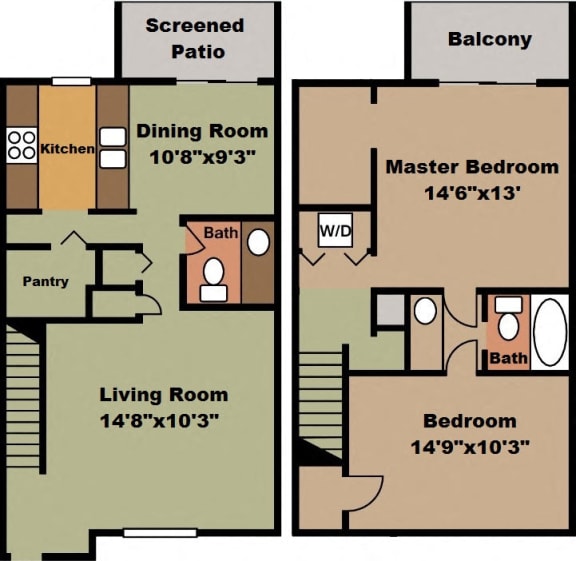 The Fountains at Deerwood 2 Bedroom 1.5 BathroomSimply Modern Available Units