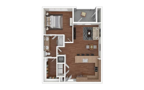 The Cove 1 - apartment floorplan at Windsor Lakeyard District, an apartment community in North Dallas
