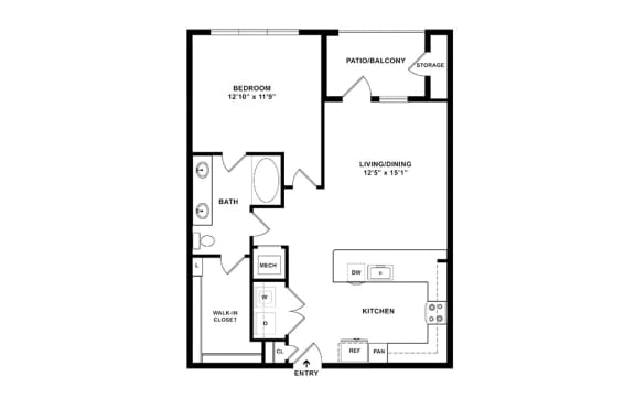 The Cove 3 - apartment floorplan at Windsor Lakeyard District, an apartment community in North Dallas