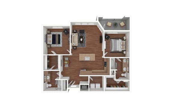 The Port 1 - apartment floorplan at Windsor Lakeyard District, an apartment community in North Dallas