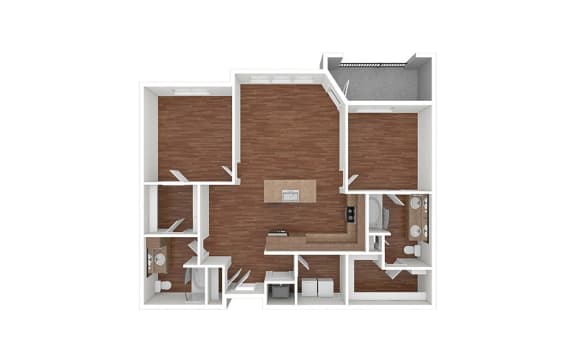 The Port 2 - apartment floorplan at Windsor Lakeyard District, an apartment community in North Dallas