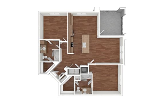 The Reservoir 2-apartment floorplan at Windsor Lakeyard District, an apartment community in North Dallas