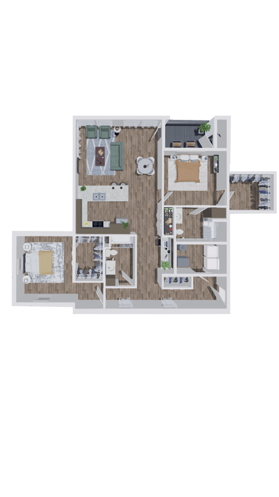 G101 Floor Plan at The Landing Apartments, Indianapolis, IN, 46234