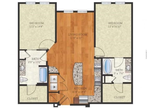 Floor Plan  B2 Concord 3 Floor Plan at The Ivy Residences at Health Village, Orlando, Florida