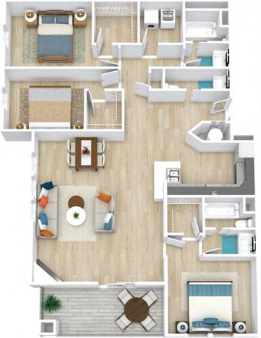 The Gannet Floor Plan with 1,561 Sq. Ft. at Saltmeadow Bay, Virginia, 23451