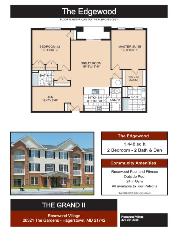 Edgewood Floor Plan at Rosewood Village, Hagerstown, Maryland