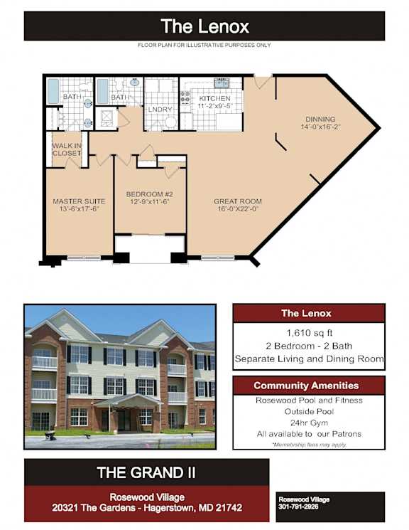 Lennox Floor Plan at Rosewood Village, Hagerstown