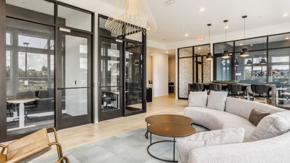 Community Clubhouse with ample sitting at Nuvo Flats, Indiana, 46410