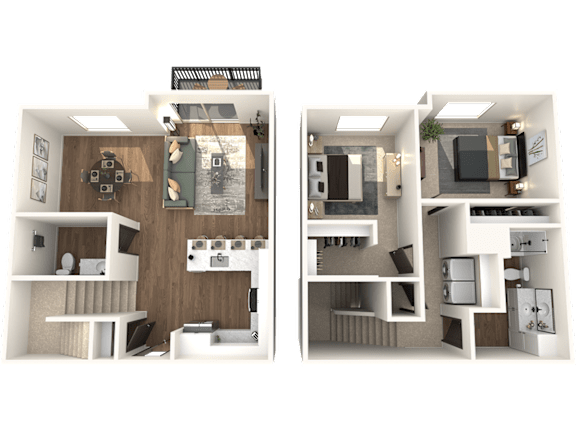 1 bedroom 1 bath A2 Floor Plan at The Crossings at Windsong, Prescott Valley, 86314