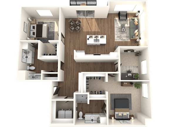 2 bedroom 2 bathroom C Floor Plan at The Crossings at Windsong, Arizona, 86314