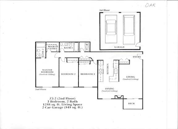 Oak Floorplan 3BD/2BTH