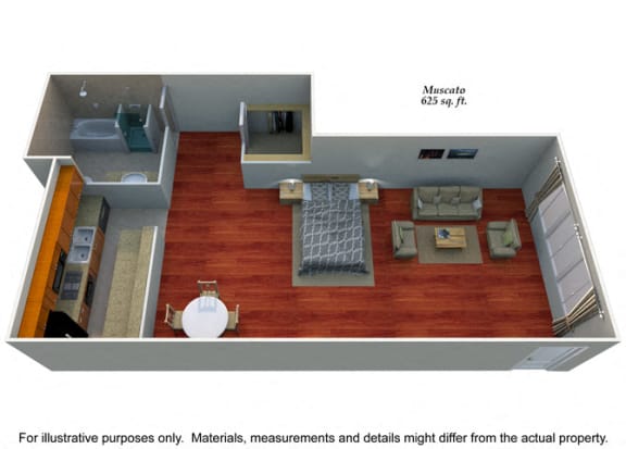 Muscato-3d Floor Plan at The Reserve at Warner Center, Woodland Hills, California