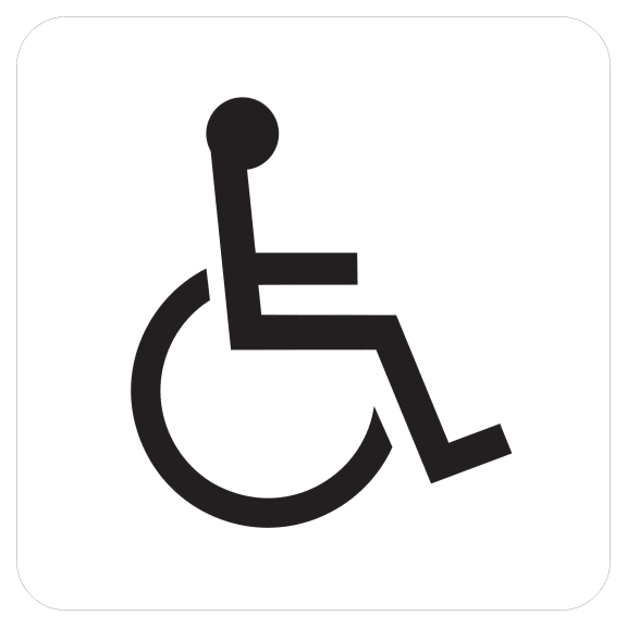 a symbol of a wheelchair user in a wheelchair icon