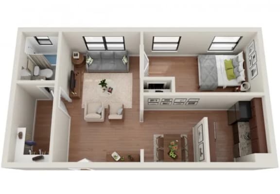 1 bed 1 bath at Convent Gardens Apartments, St. Louis, Missouri