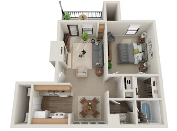 Justify Floor Plan at Vanderbilt Apartments, St Peters, MO