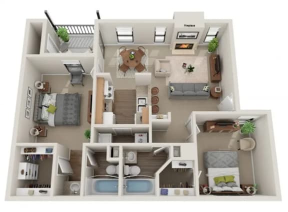 Triple Crown Floor Plan at Vanderbilt Apartments, St Peters, Missouri