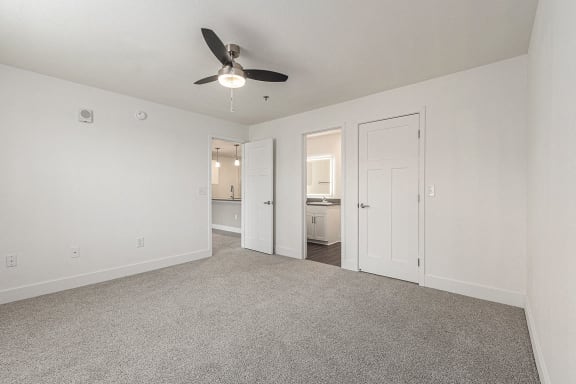 Bedroom with view of 2nd bath and closet at Eagle Ridge Apartment Homes, Traverse City, MI 49685
