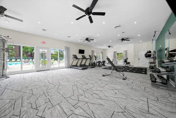 Fitness-Center-with-Sauna at Hampton in Highland Apartments, Highland, IN