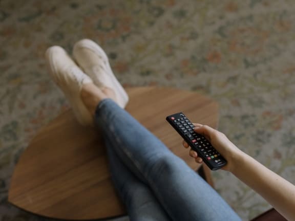 Watching TV at Pine Village, North Carolina, 27332