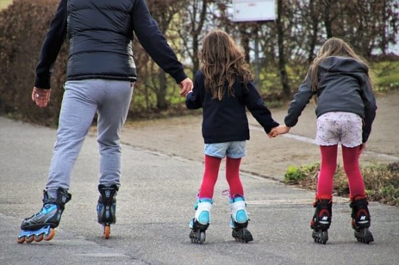 Family Skating Together at Pine Village, Sanford, NC, 27332