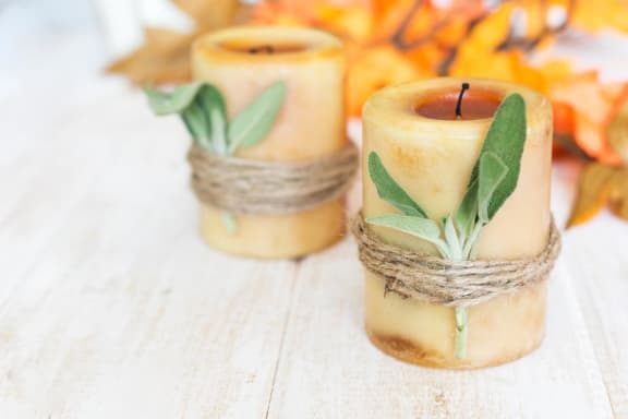 Fall Candle Decor for Pine Village Rental Homes in Sanford, NC