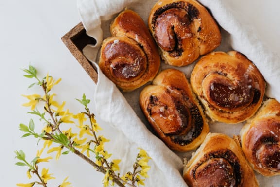 Homemade cinnamon rolls at Pine Village, Sanford, NC