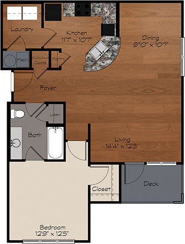 A2 Floor Plan at Enclave at Bailes Ridge Apartment Homes, Indian Land